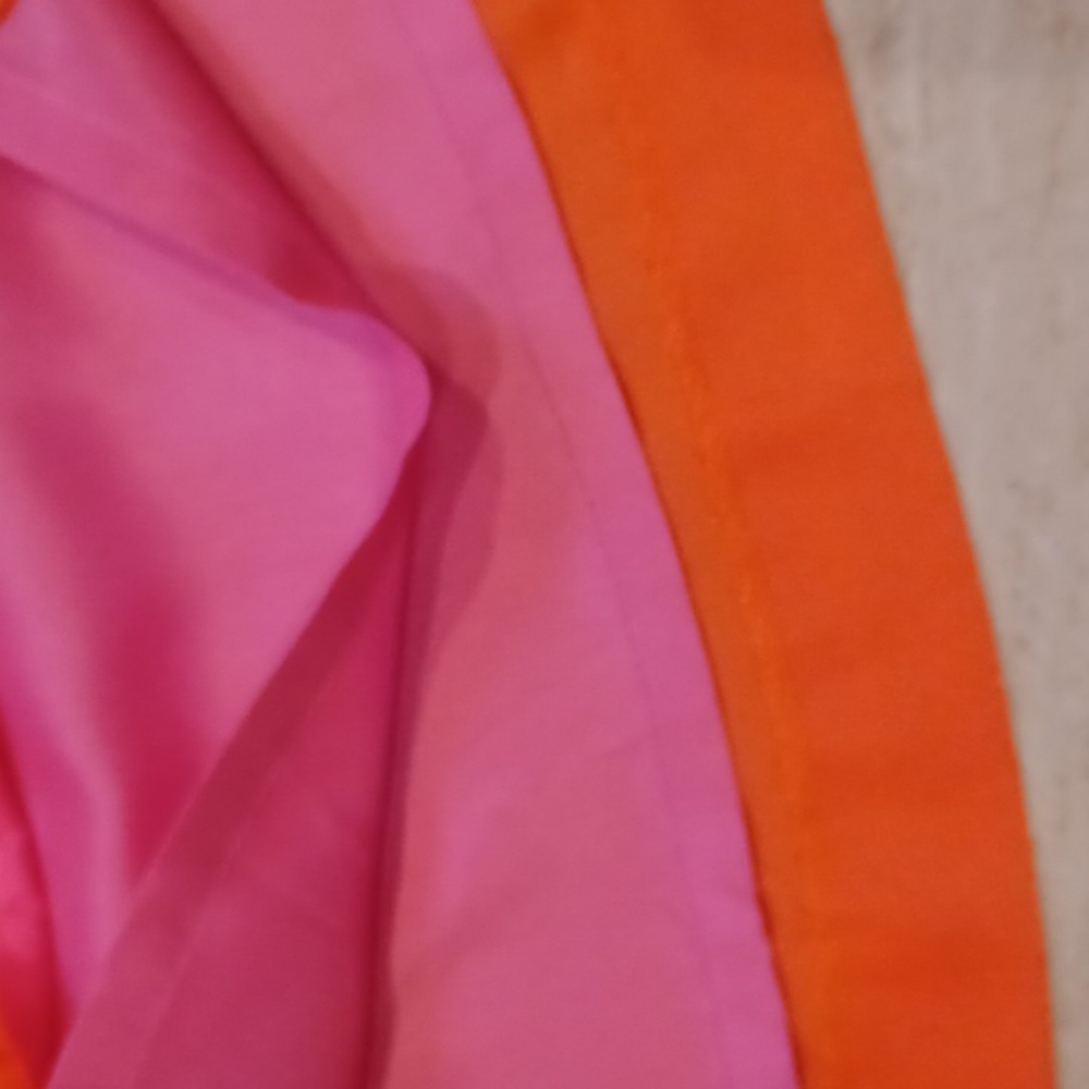 J. Crew Factory Orange/Pink Color Block Silky Skirt - Picture 3 of 7
